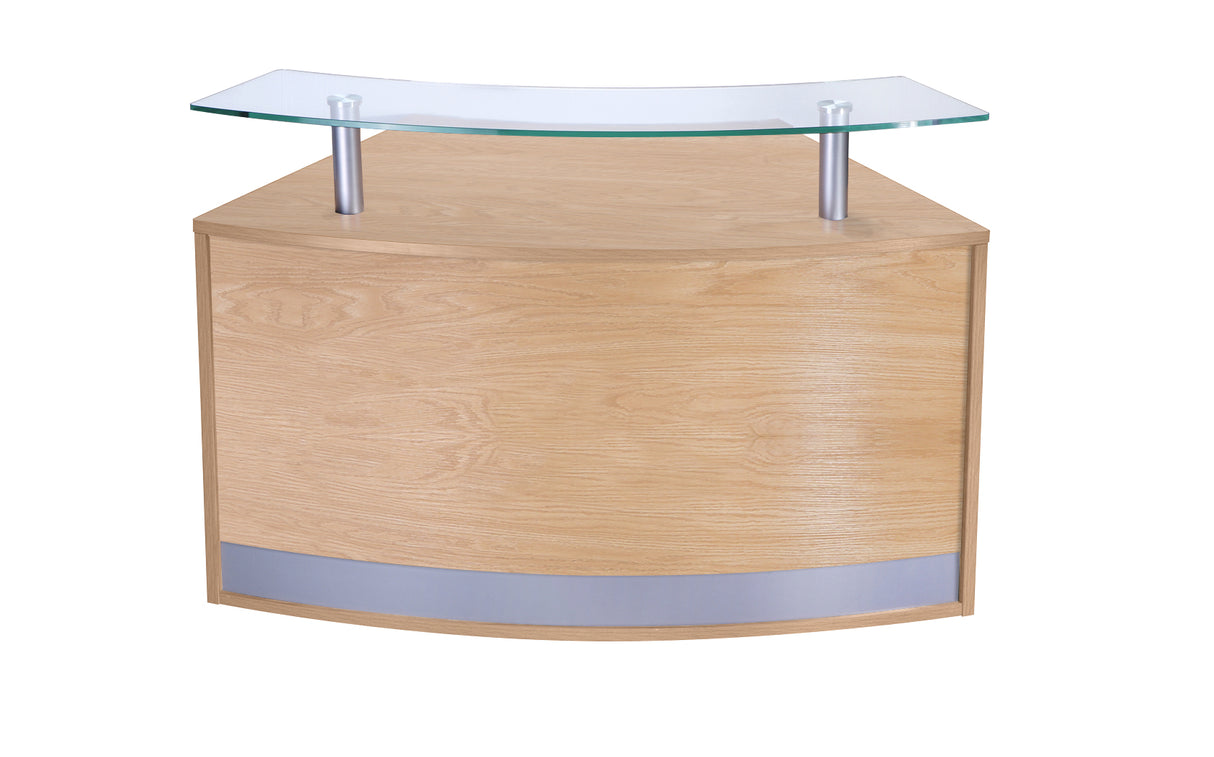 Low Glass Top Curved Reception Desk Unit