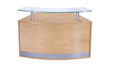 Low Glass Top Curved Reception Desk Unit