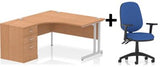 Bundle Deal - Crescent Desk + Desk High Pedestal & Chair (dyn)