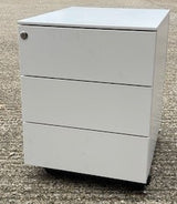 White Metal 3 Drawer Pedestal