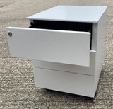 White Metal 3 Drawer Pedestal