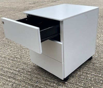 White Metal 3 Drawer Pedestal