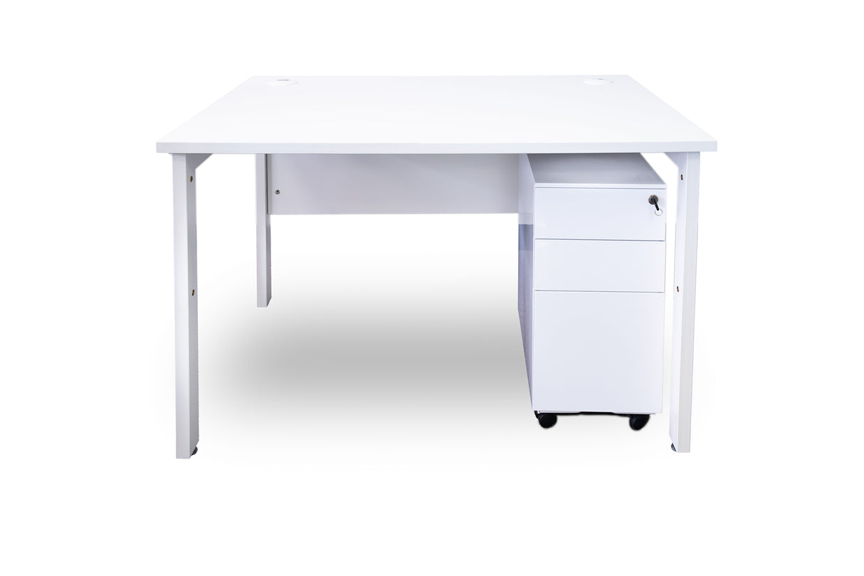 Bench White Single Desk