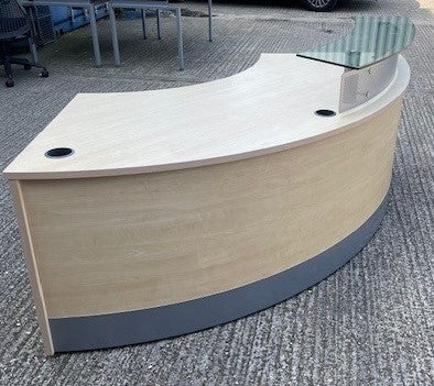 Curved Reception Unit with Glass Top