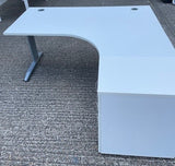 Crescent Desk + 600mmD Desk High Pedestal