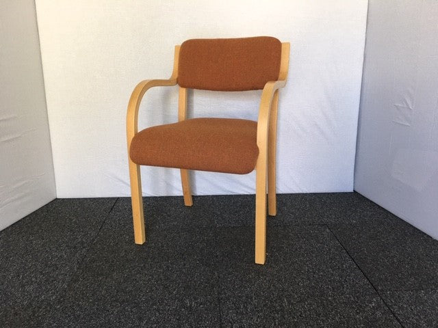 Rust Wooden Meeting Room Chair with Arms