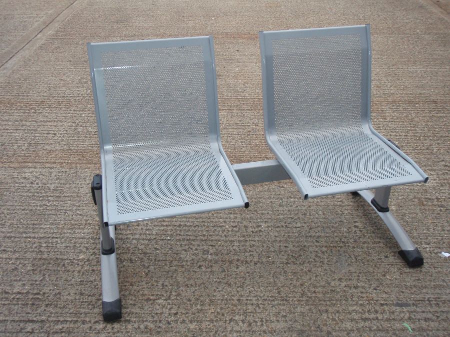 Airport Grey Municipal 2 Seater Perforated Unit