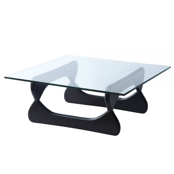 Black Base Rectangular Glass Coffee Table