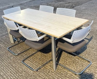 Rectangular Meeting Table + 6 Chairs