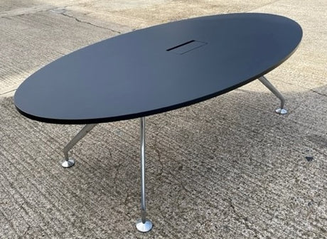 Black & Chrome Frame Oval Boardroom Table