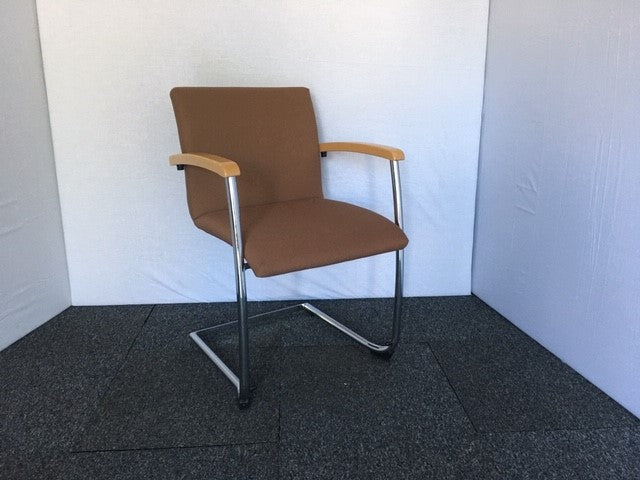 Tan Cantilever Reception Chair