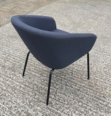 Dark Grey Upholstered Black Leg Tub Chair