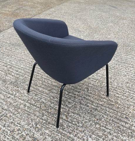 Dark Grey Upholstered Black Leg Tub Chair