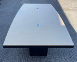 Barel Shaped Black Pillar Base Boardroom Table