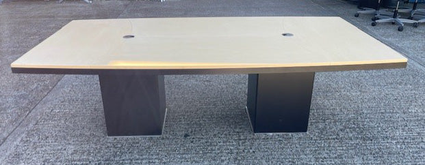 Barel Shaped Black Pillar Base Boardroom Table