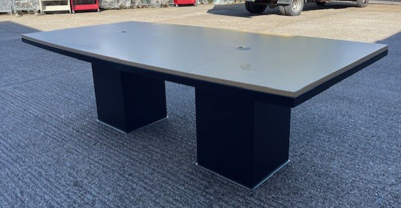 Barel Shaped Black Pillar Base Boardroom Table