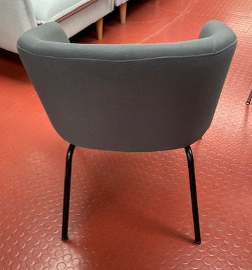 Grey Upholstered Black Leg Tub Chair