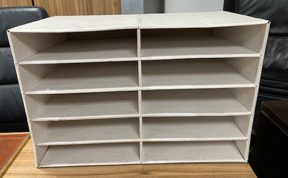 White Carboard 10 Draw Pigeon Hole Unit