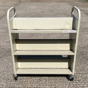 Cream Double Sided Book Trolley