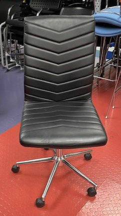 Black Leather V Pattern Operator Chair