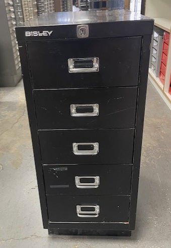 Bisley Black Tall 5 Multi Drawer Cabinet