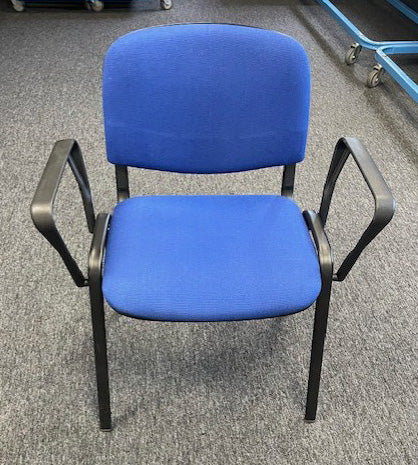 Blue & Black ISO Stacking Chair with Arms