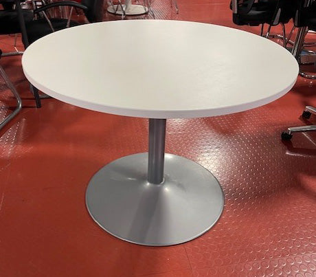 White Pedestal Grey Base Table