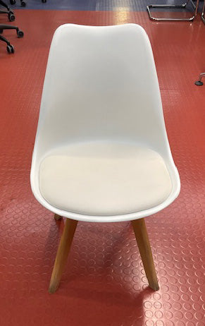 Mmilo White Side Dining Chair Padded Seat