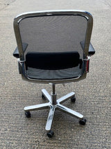 Chrome & Grey Mesh Operator Chair