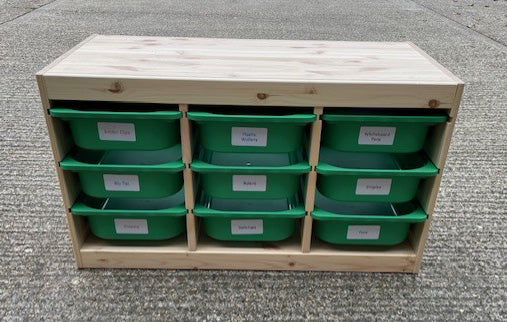 Wooden 9 Compartment Storage & Boxes