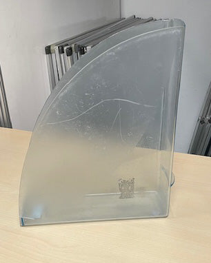 Light Blue Clear Plastic Magazine File Holder