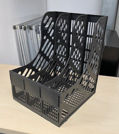 Black 3 Compartment Magazine Holder