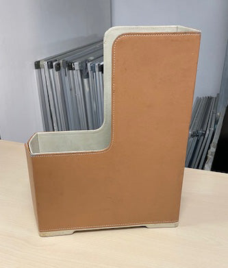 Brown Leather Magazine Holder