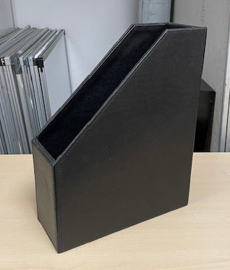 Black Leather Magazine Holder