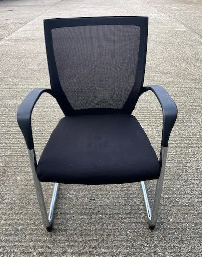 Sidiz Black Mesh Back Chrome Visitor Chair