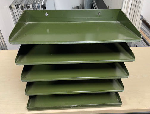 Green Metal 5 Tier In Out Tray