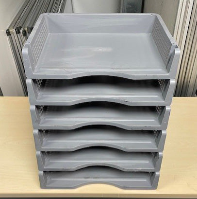 Grey Plastic 6 Tier In Out Tray