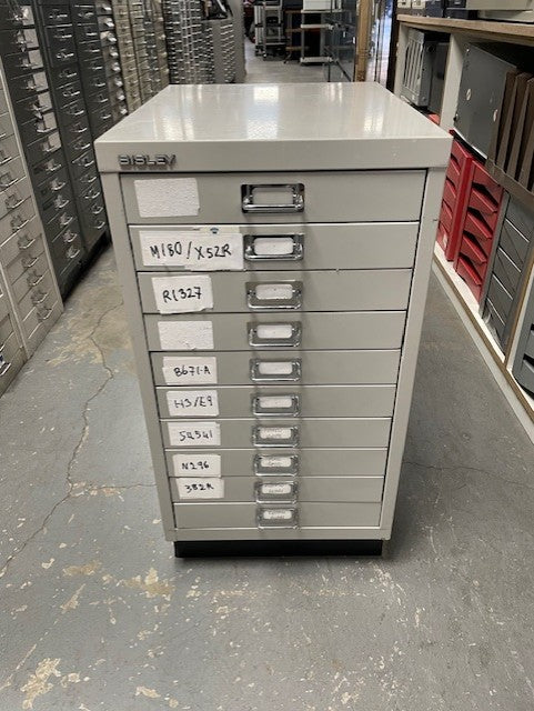 Bisley Grey 10 Multi Drawer Cabinet Wide