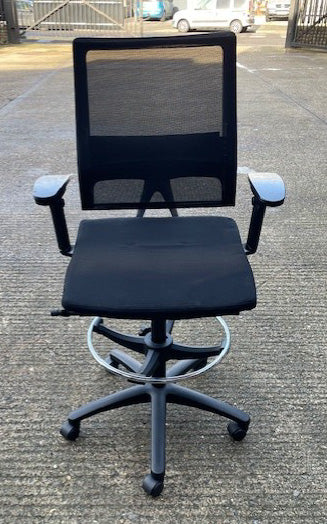 Sedus Black Mesh Back & Chrome Draughstman Chair