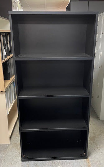 Black 3 Shelf Open Bookcase