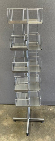 Silver Metal Rotating Leaflet Stand
