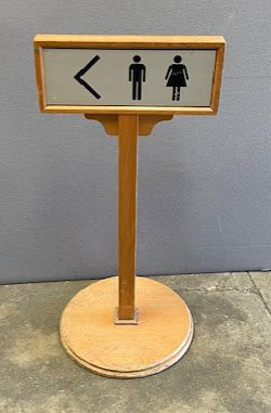 Wooden Freestanding Toilet Sign