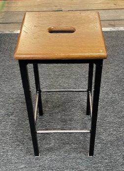 Wooden & Black Frame Stool