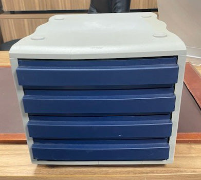 Styro Grey & Dark Blue 4 Drawer Letter Box File
