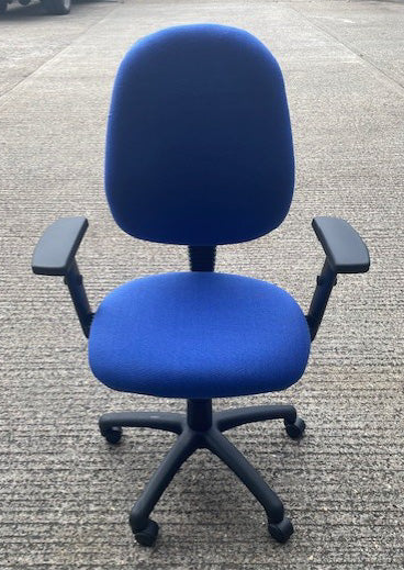 Blue & Black Upholstered Operator Chair