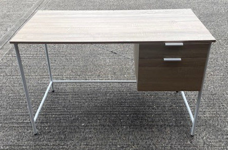 Grey Oak Fixed Ped Desk 1200 x 600