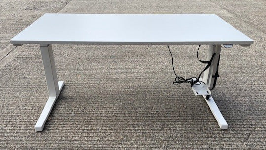 White Electric Duel Motor Height Adjustable Desk