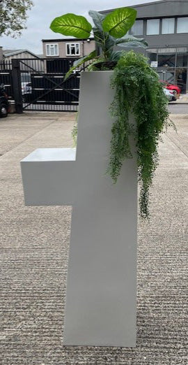 White Fibreglass Planter 1600 x 620 x 350