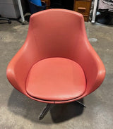 Reddish Brown Leather Reception Chair