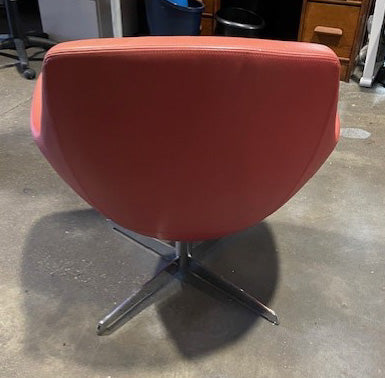 Reddish Brown Leather Reception Chair